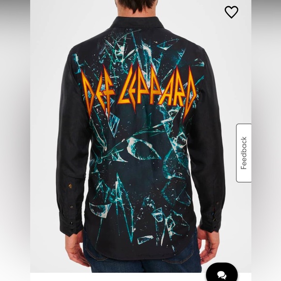 NWT DEF LEPPARD X Robert Graham 'Dangerous' Long-sleeve Dress Sport Shirt Sz 4X